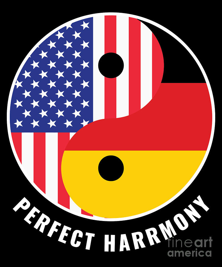 USA Germany Ying Yang Heritage for Proud German American Biracial American Roots Culture Descendents Digital Art by Martin Hicks