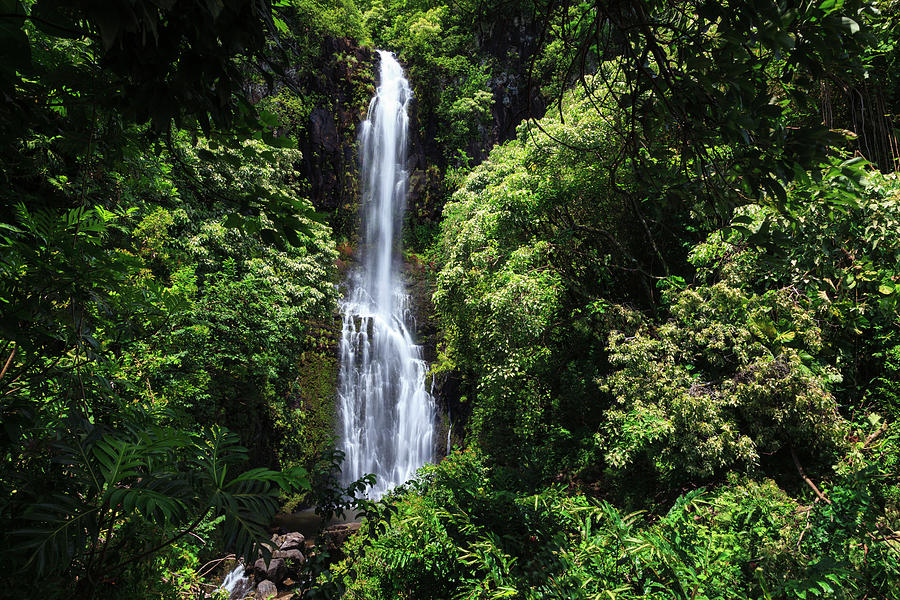 Usa, Hawaii, Maui, Waterfall Photograph by Michele Falzone