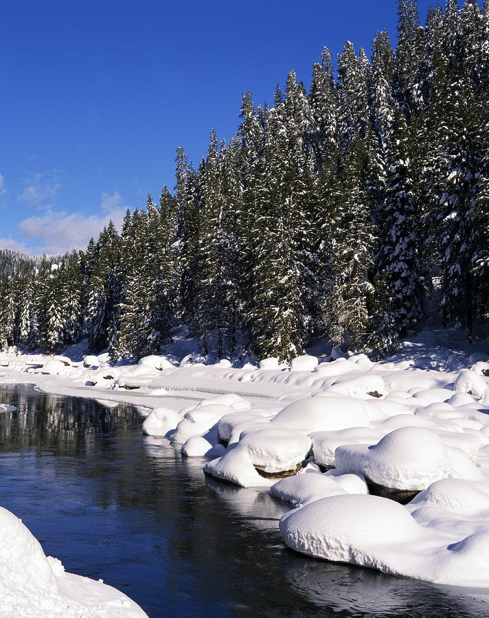 Usa, Idaho, Payette River, Winter Photograph by Alan Kearney
