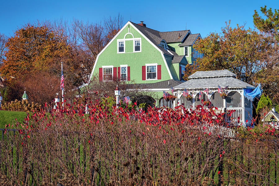 Usa, Maine, Ogunquit, Colorful House Along Marginal Way Trail Digital