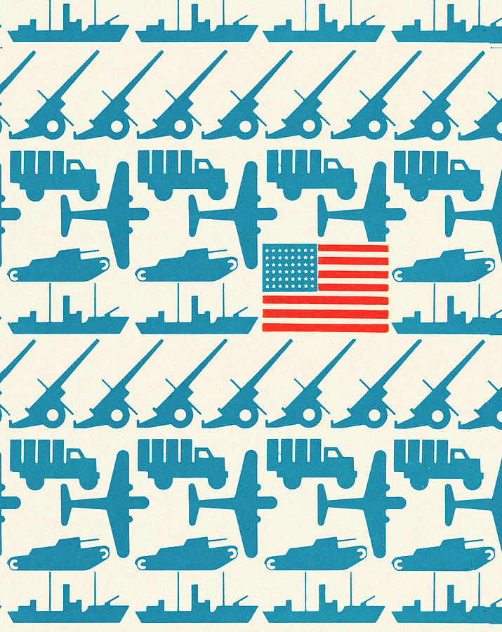 Transportation Drawing - USA military pattern by CSA Images