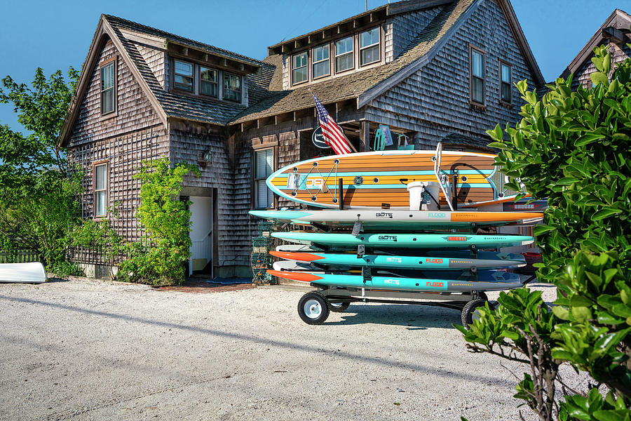 Usa, Nantucket, Massachusetts, New England, Surfboards Digital Art by Alejandra Uribe Posada
