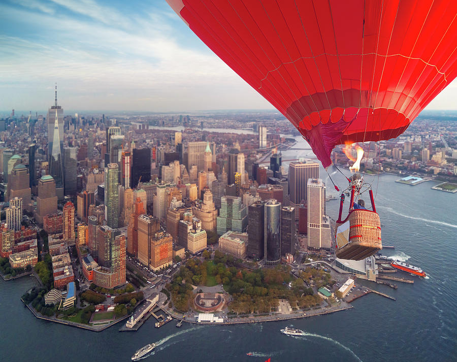 bossen Sandy Intuïtie USA New York city and Manhattan top view from hot air balloon Photograph by  Anek Suwannaphoom - Pixels