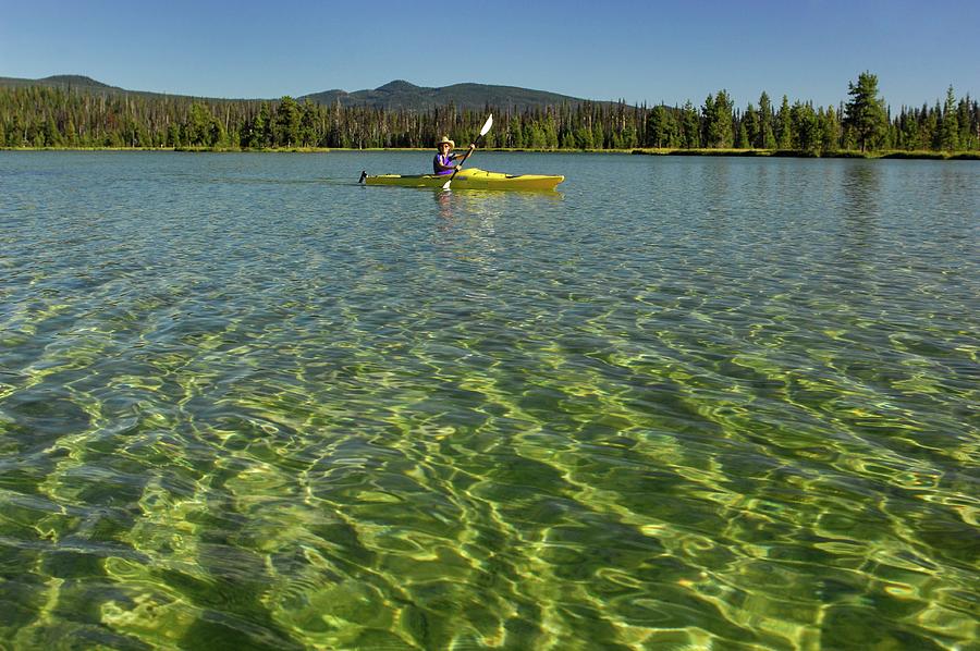 Usa, Oregon, Kayaking On Hosmer Lake Digital Art by Heeb Photos