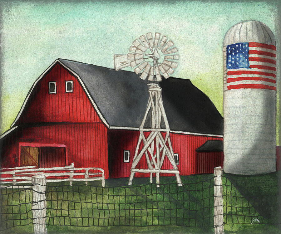 Farm Mixed Media - Usa Silo by Elizabeth Medley
