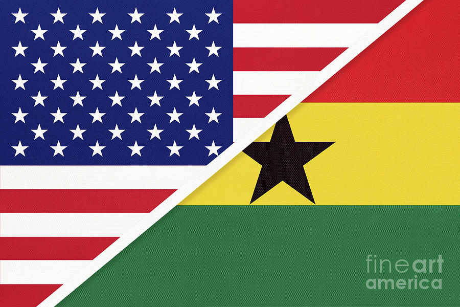 Usa Vs Ghana National Flag Digital Art by Anastasiia guseva Pixels