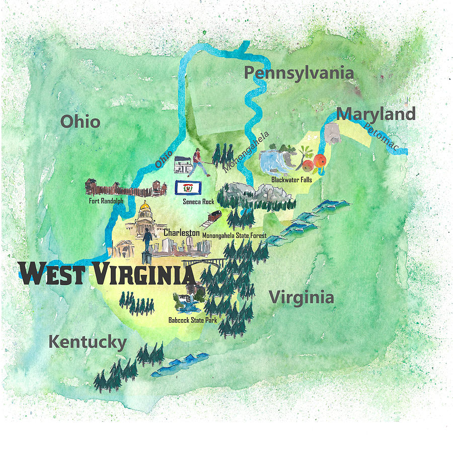 west virginia tourist map