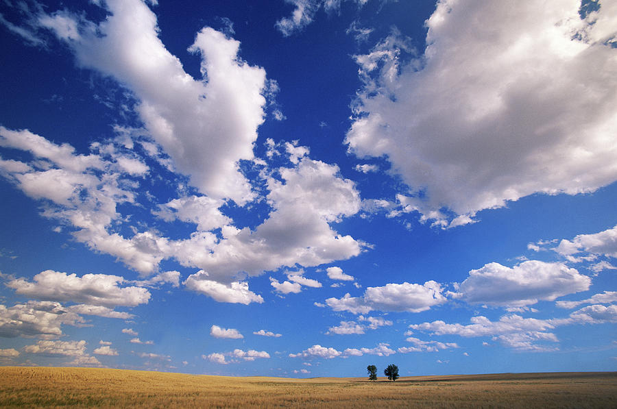 Usa, Wyoming, Cumulus Clouds Over 2 Photograph by Eastcott Momatiuk