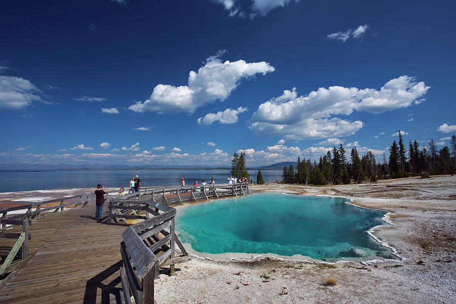 Usa, Wyoming, People On Boardwalk Photograph by Adam Jones Usa, Wyoming, People On Boardwalk Photograph by Adam Jones