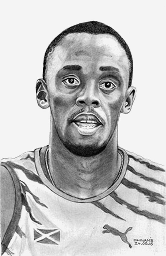 Usain Bolt Gold Getter Sketch Card Limited 18/30 Dr. Dunk Signed | eBay
