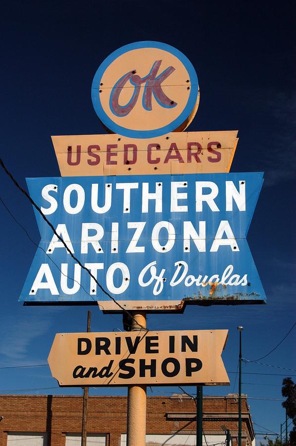 Used Car Lot Sign Photograph by Jim Steinfeldt