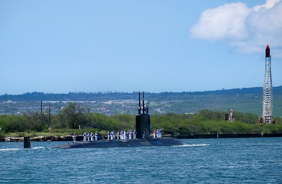 Homecoming Photograph - USS Charlotte - Rounding the Corner by Melody Bentz