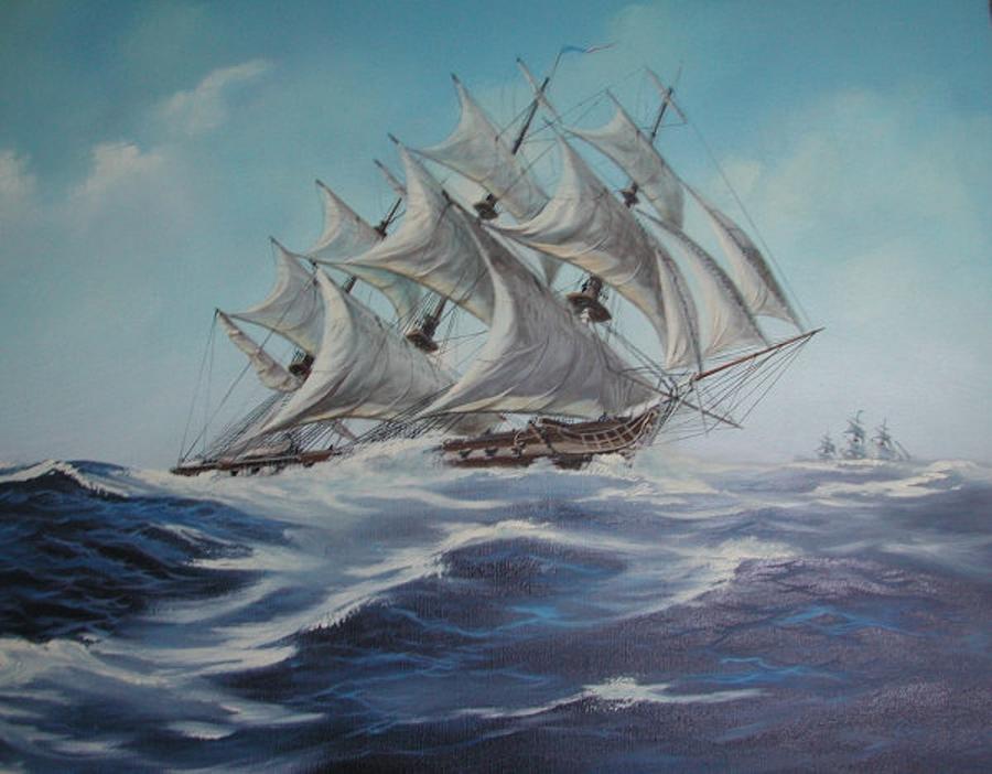 USS Constellation  Painting by Teresa Trotter
