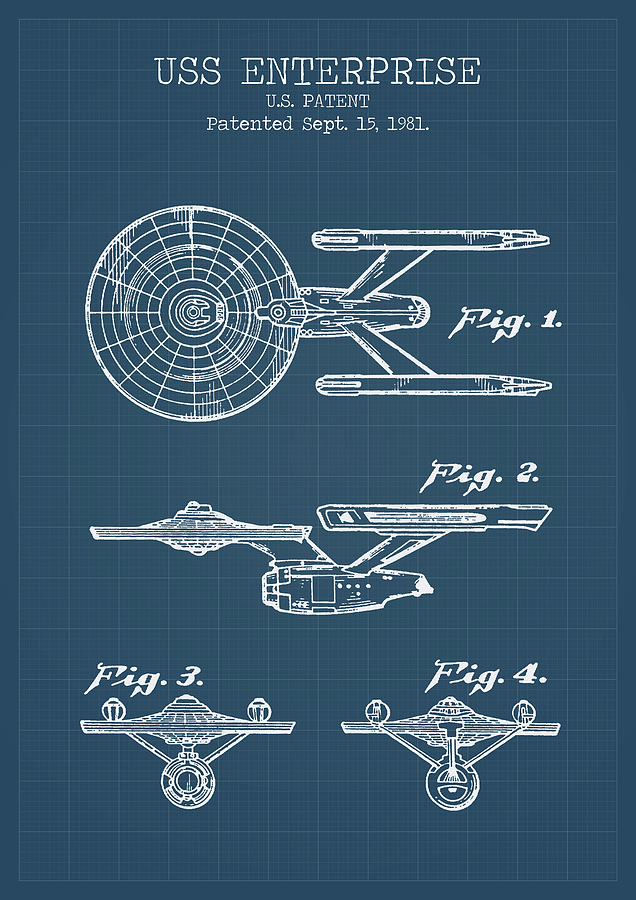 Da Vinci Style Sketch Printable Wall Art **Instant Download** USS Starship Enterprise