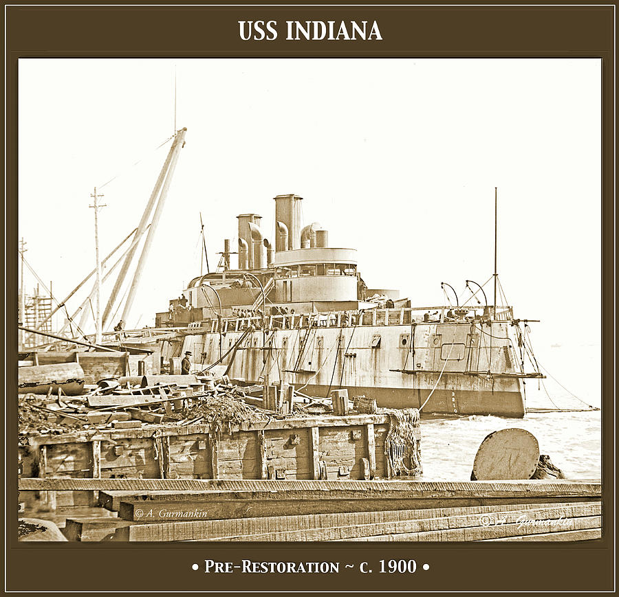U.S.S. Indiana Pre-Restoration State Photograph by A Macarthur Gurmankin