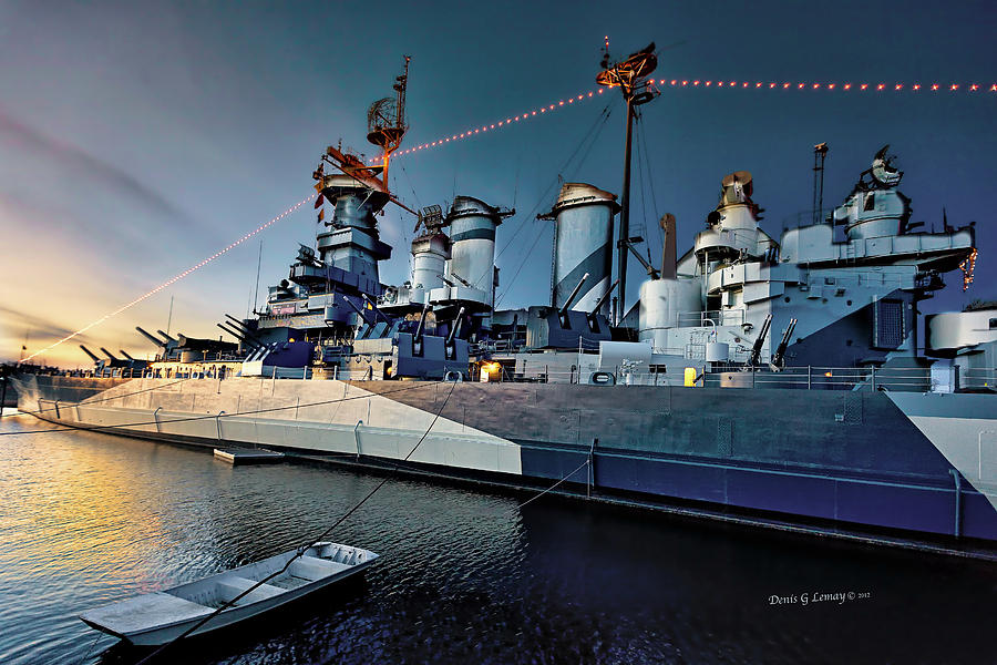 USS North Carolina At Sunset by DENIS LEMAY USS North Carolina At Sunset by DENIS LEMAY