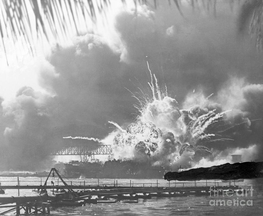 Uss Shaw Exploding At Pearl Harbor Photograph by Bettmann