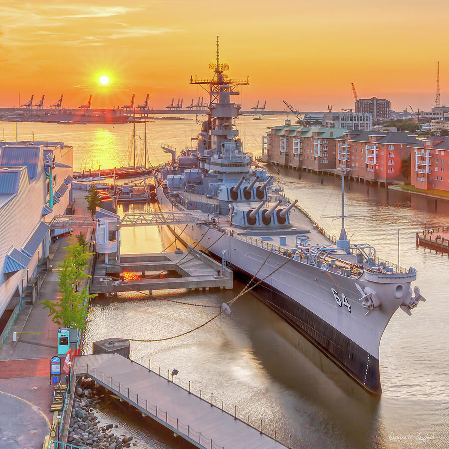 USS Wisconsin at Sunset Photograph by Donna Twiford