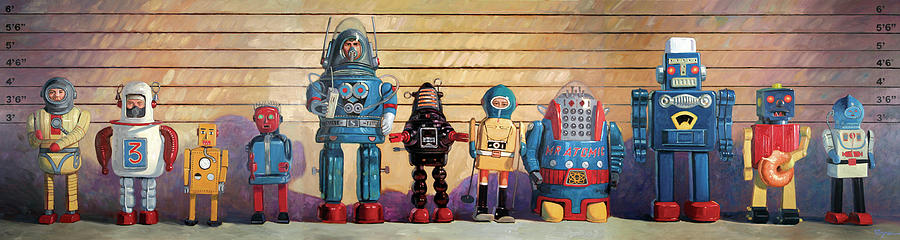 Robots Painting - Usual Sus by Eric Joyner