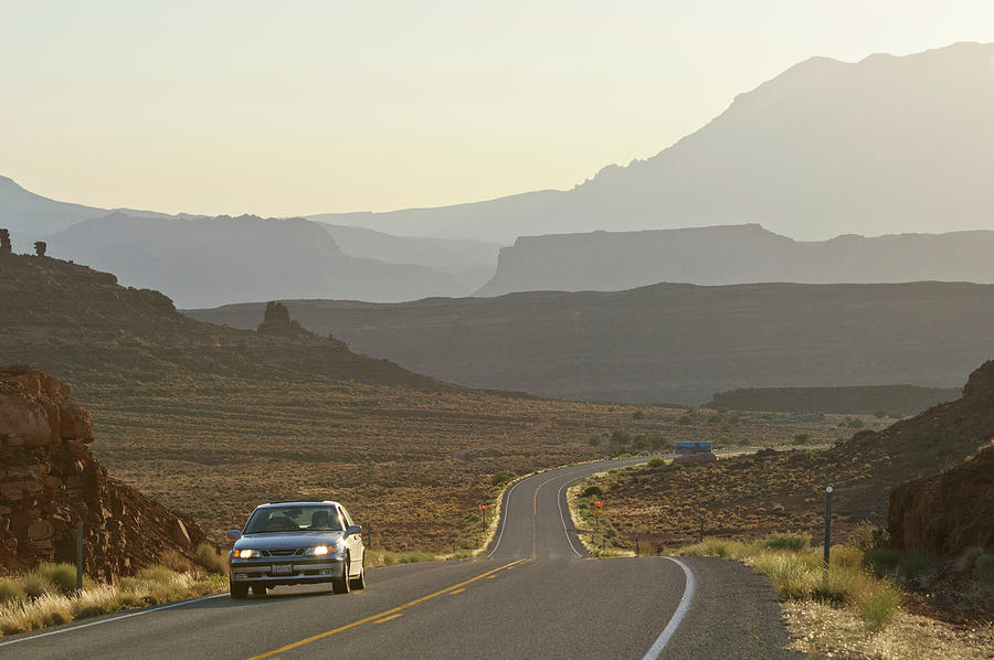 Utah, Highway And Desert Landscape Digital Art by Heeb Photos