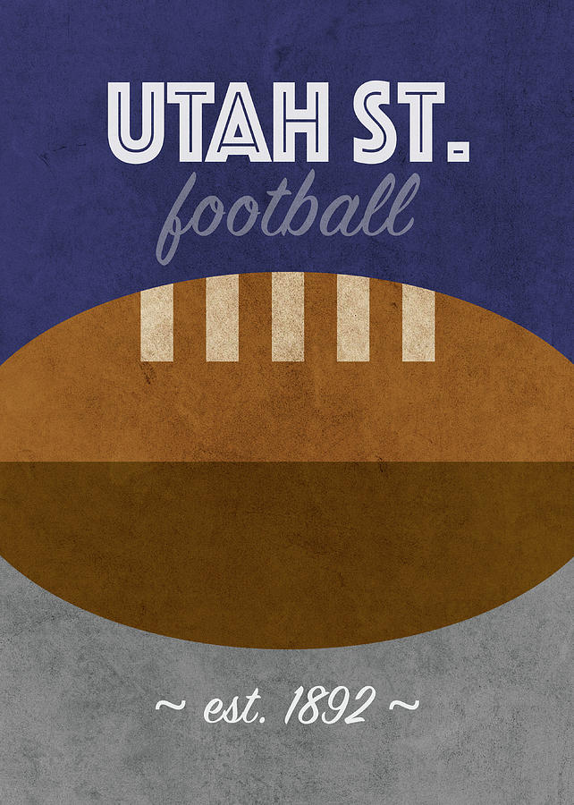 Sports Mixed Media - Utah State College Sports Retro Vintage Poster by Design Turnpike
