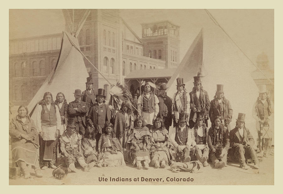 Ute Indians, Denver, Colorado Painting by John C.H. Grabill