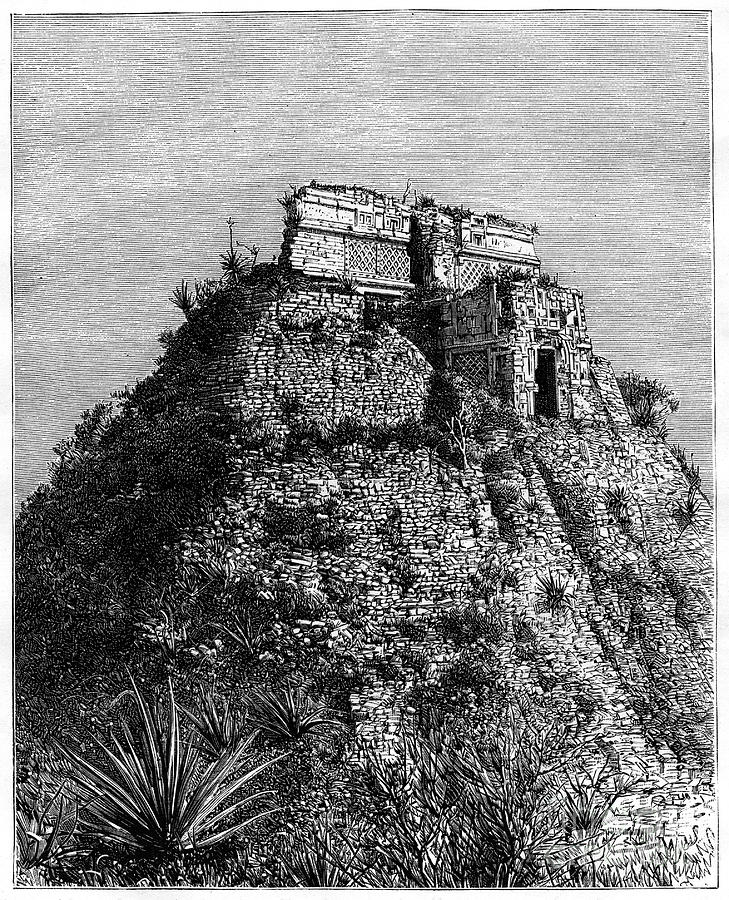 Uxmal, Pre-columbian Ruined City Drawing by Print Collector
