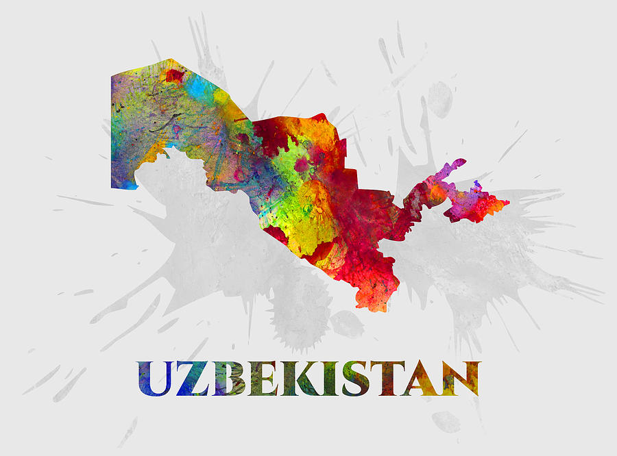 Uzbekistan Map Artist Singh Mixed Media By Artguru Official Maps Pixels 0375
