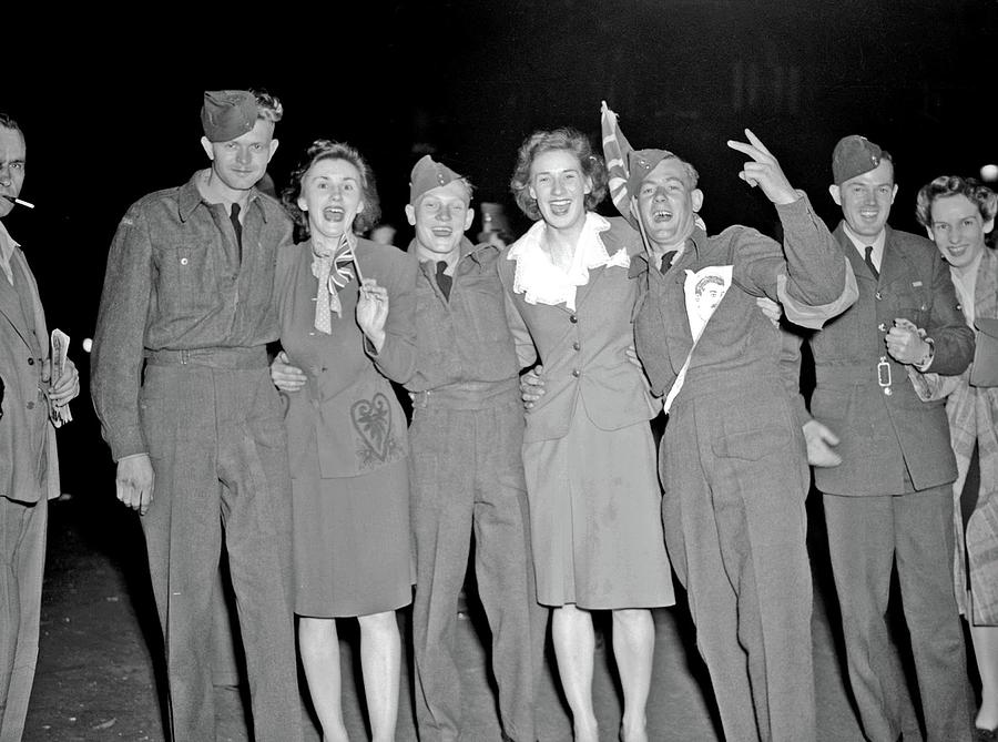 V-E Day celebration, May 7, 1945b V-E Day in Vancouver Painting by Celestial Images