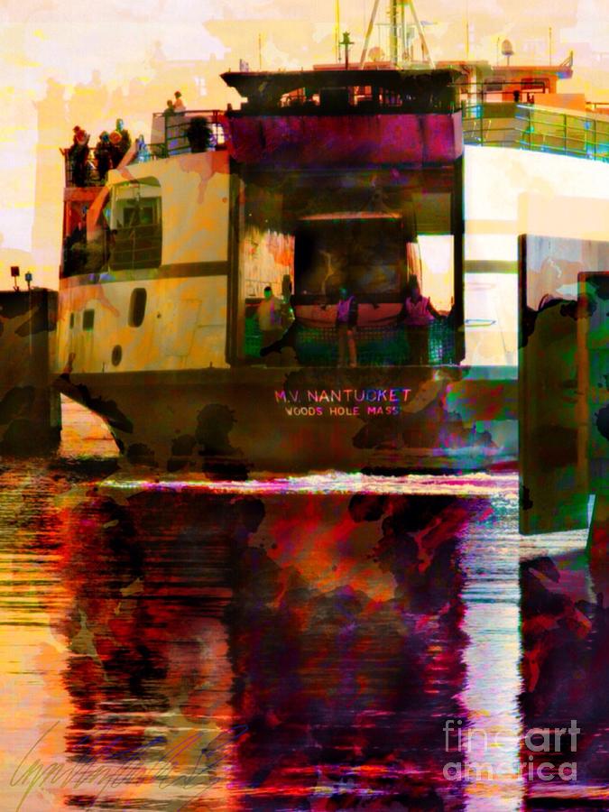 V Steamship Authority Ferry MV Nantucket - Vertical  Painting by Lyn Voytershark