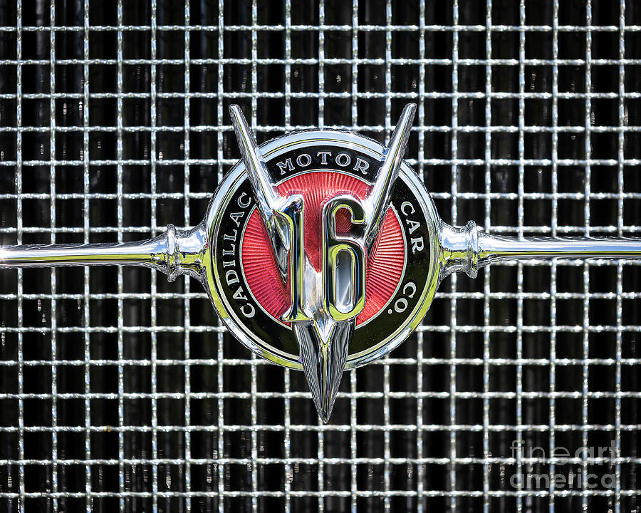 V16 Cadillac Emblem Photograph by Dennis Hedberg