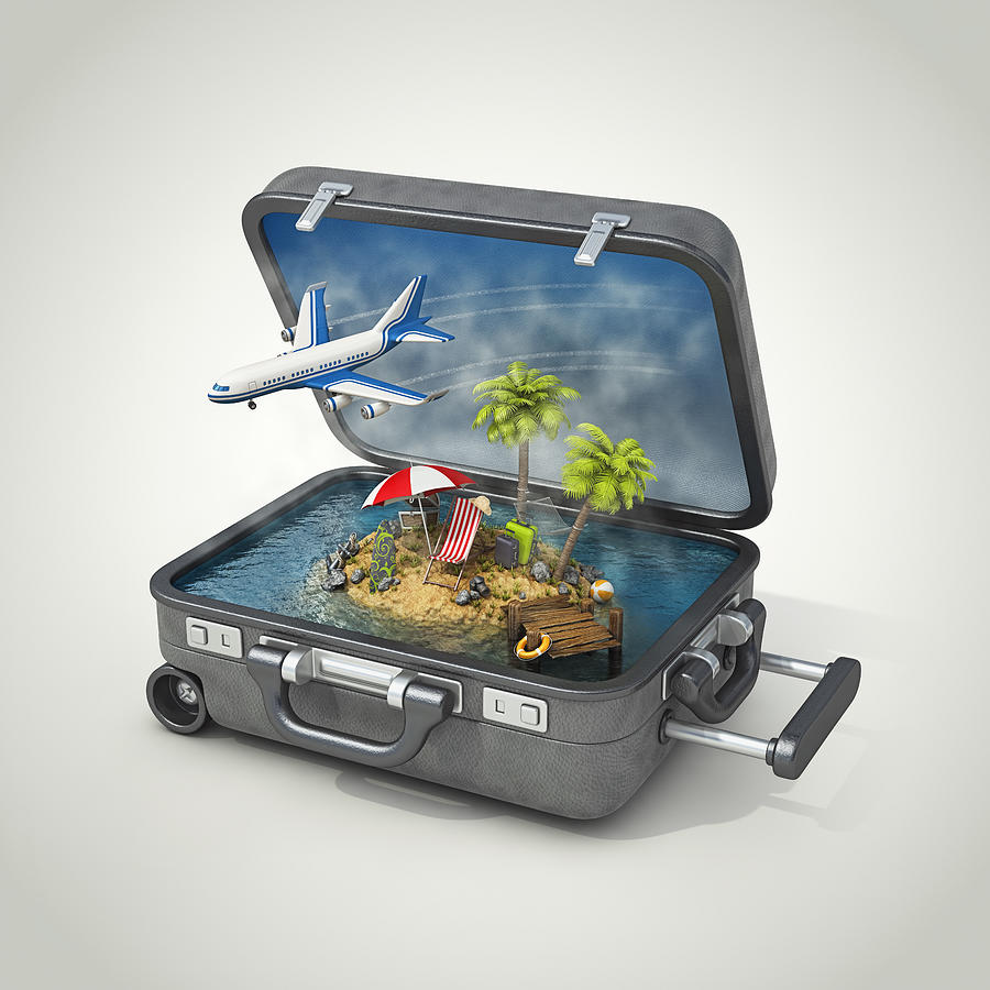 Vacation Island In Suitcase Photograph by Pagadesign