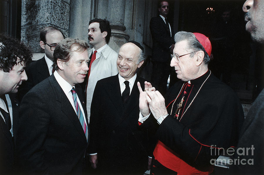 Vaclav Havel Greets Cardinal Oconnor Photograph by Bettmann Vaclav Havel Greets Cardinal Oconnor Photograph by Bettmann