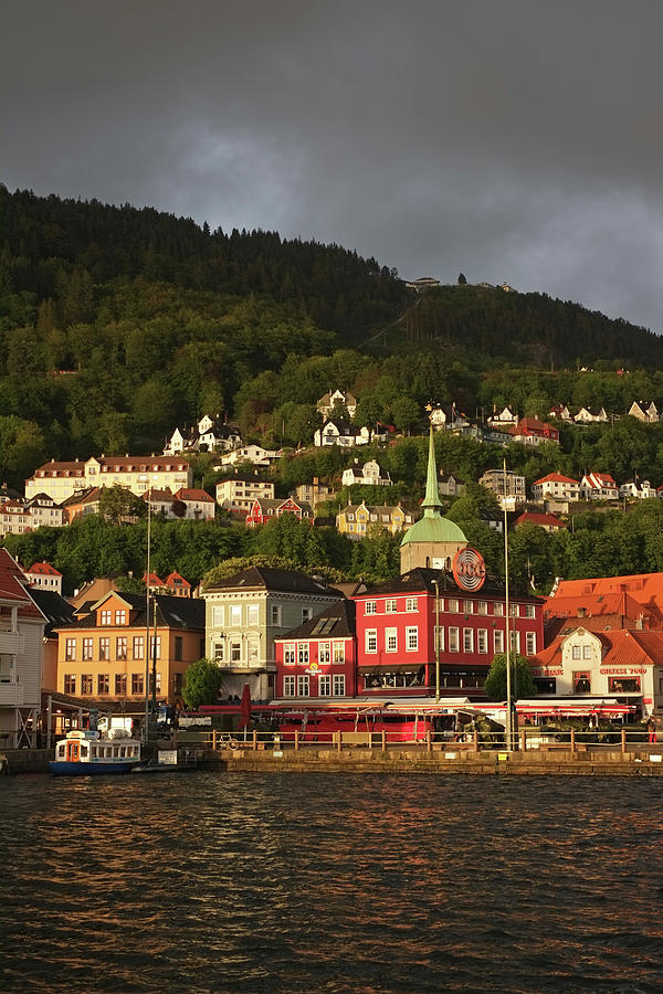 Vagen Harbor And Historical Bryggen Photograph by David Epperson