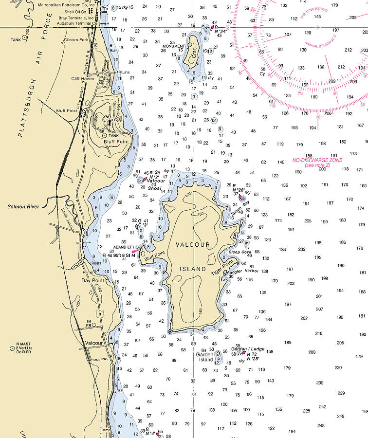 Valcour Islandlake Champlain Nautical Chart Mixed Media by Bret