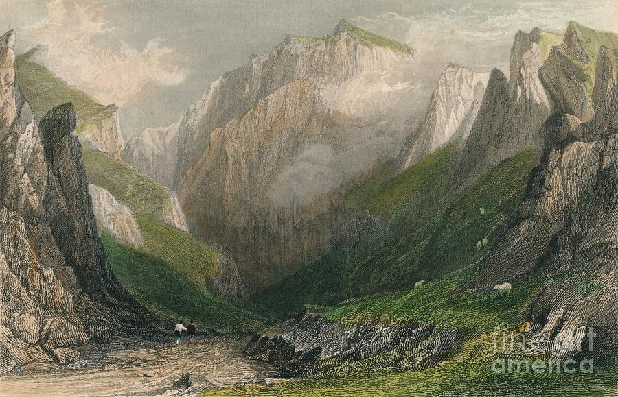 Vale Of The Winnets, Derbyshire, 1837 Drawing by Print Collector