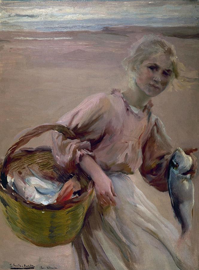 Valencian Fisherwoman -'pescadora Valenciana'- - 1900. Painting by