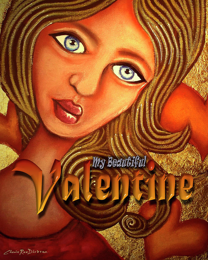 Holiday Painting - Valentine Girl by Cherie Roe Dirksen