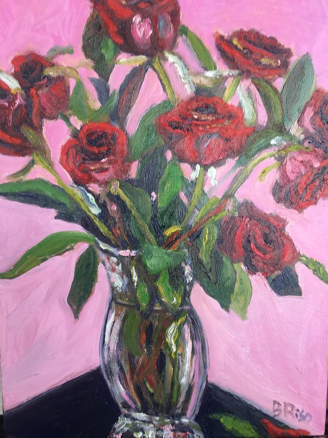 Valentine Roses  Painting by Beth Riso