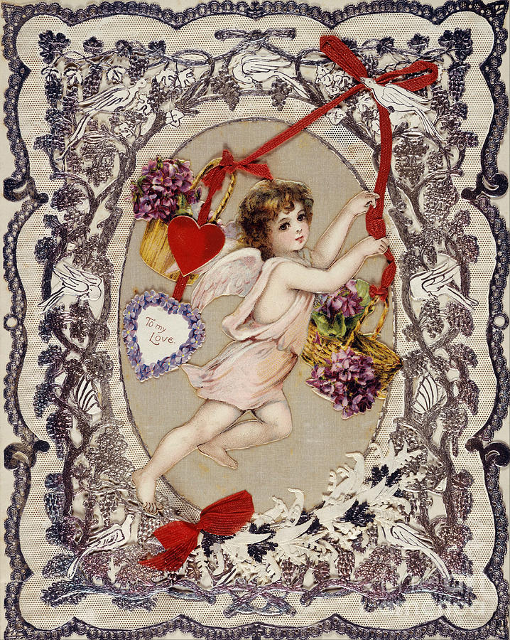 Valentines Day Card, 1860s-1870s Drawing by Heritage Images