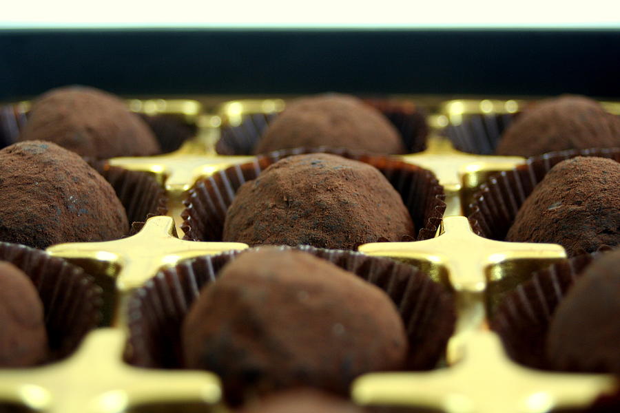 Valentines Day Chocolate Truffles Photograph by Alex Barlow