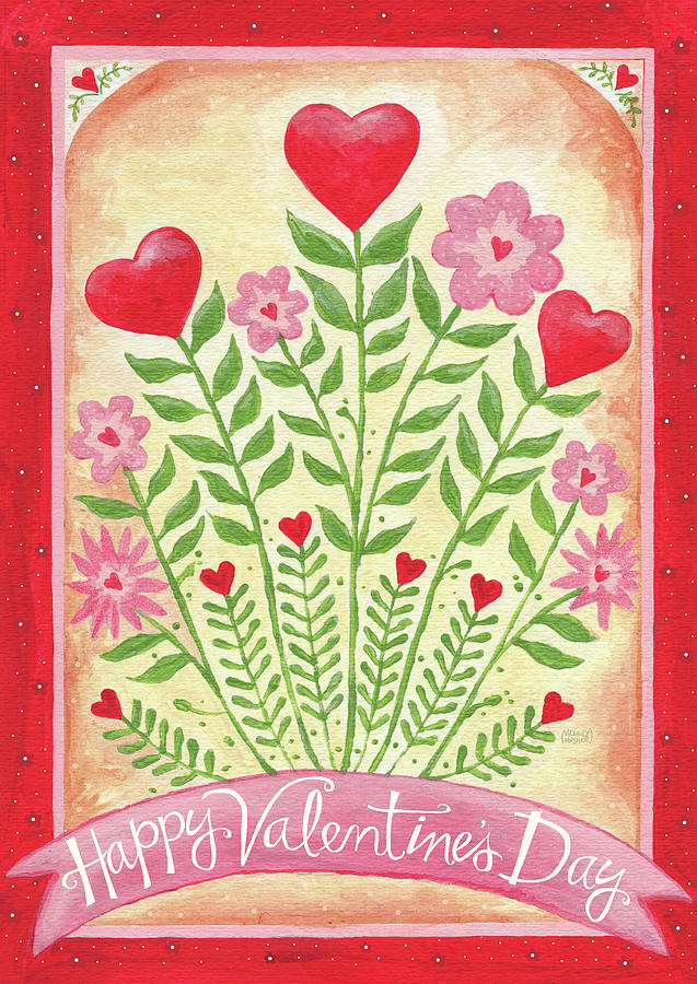 Flower Painting - Valentines Day Happy Flowers by Melinda Hipsher