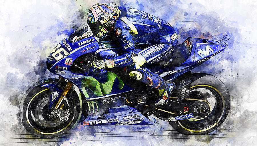 Valentino Rossi - 17 Painting by Andrea Mazzocchetti