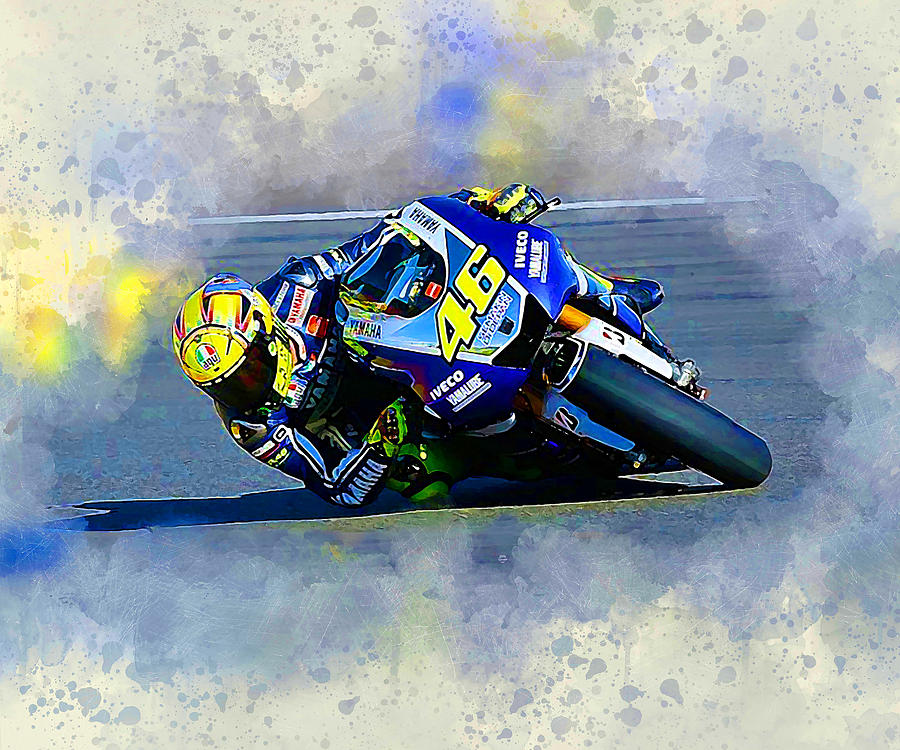 Valentino Rossi Digital Art by Karl Knox