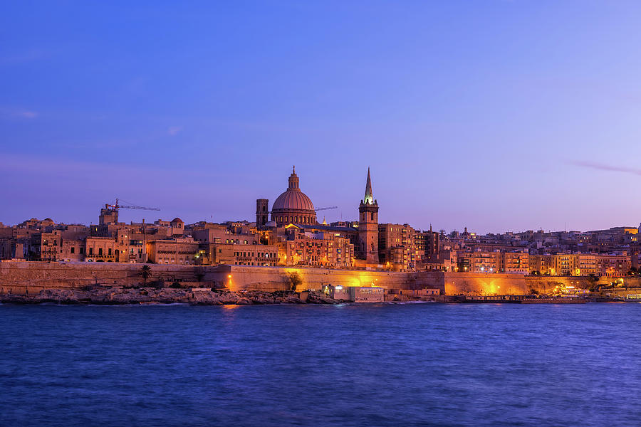 Valletta City At Twilight In Malta Photograph by Artur Bogacki - Fine ...