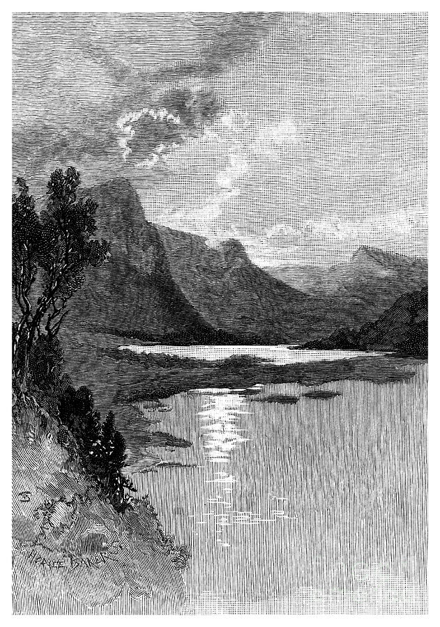 Valley Lake, Mount Gambier, South Drawing by Print Collector