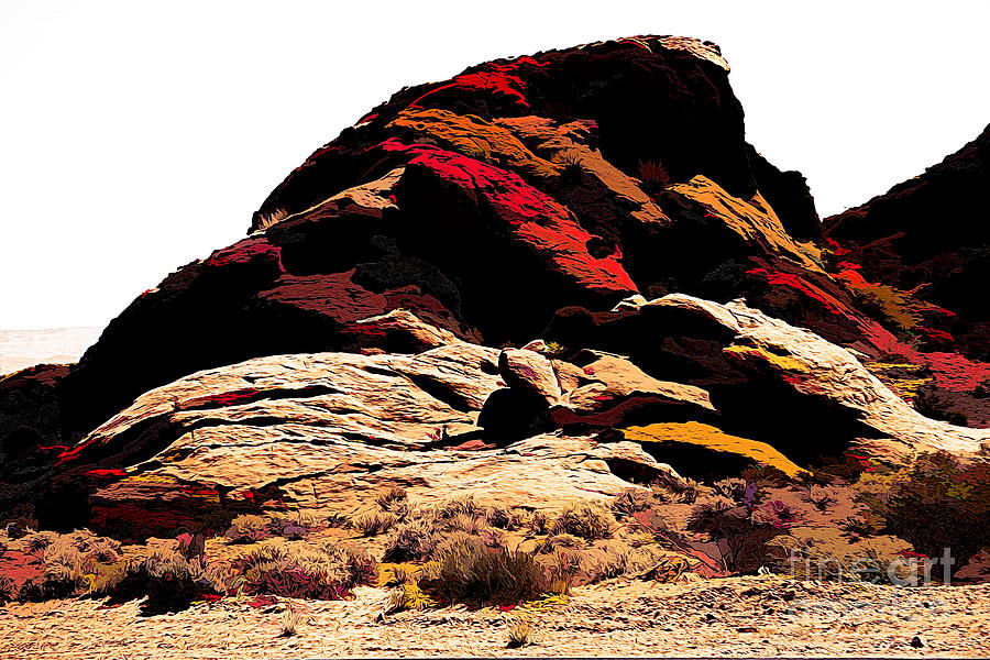 Valley of Fire Multi Colors  Digital Art by Chuck Kuhn