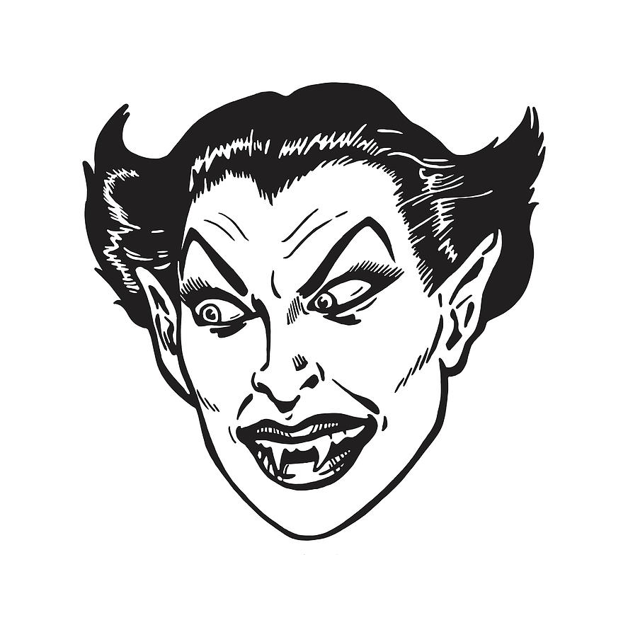 Vampire Face Drawing by CSA Images | Fine Art America