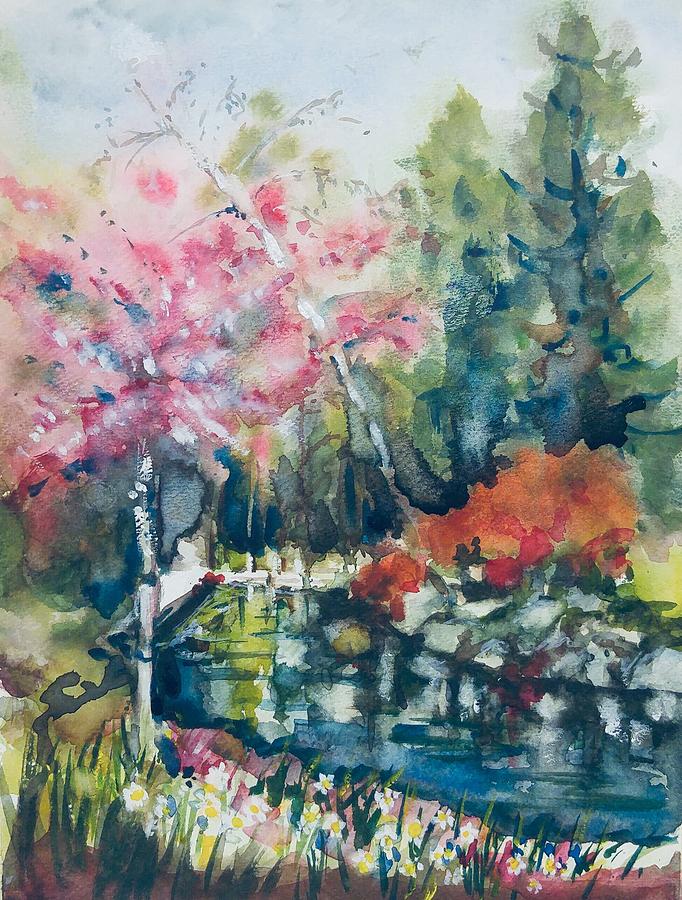 Van Dusen Spring Views Painting by Sonia Mocnik