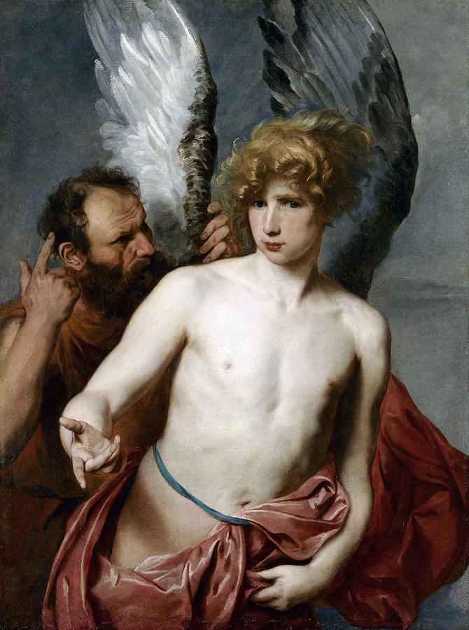Daedalus And Icarus #4 Painting by Anthony Van Dyck